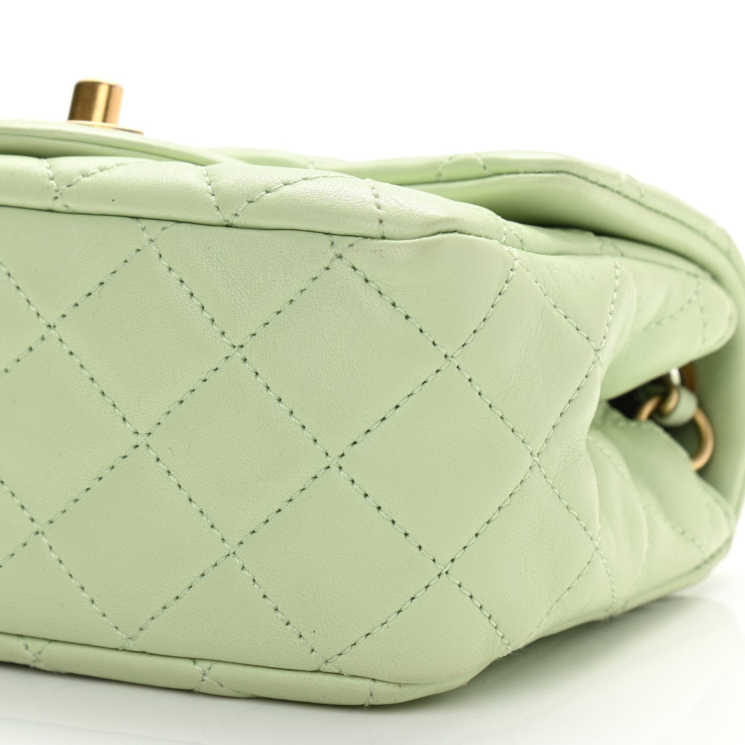 Chanel Lambskin Quilted Mini Pearl Crush Flap Light Green 10 of 10