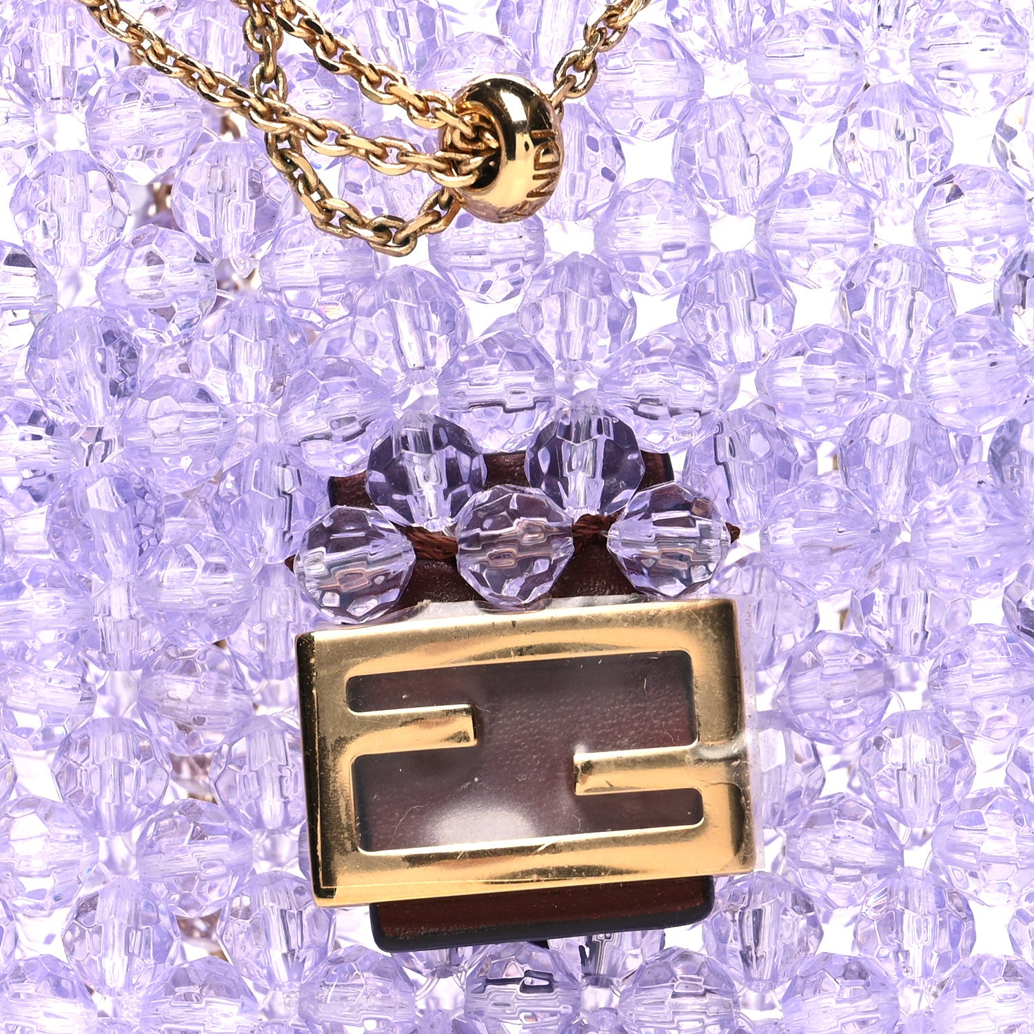 Fendi Enamel Vitello King Beaded Pico Baguette Charm Anemone 7 of 9