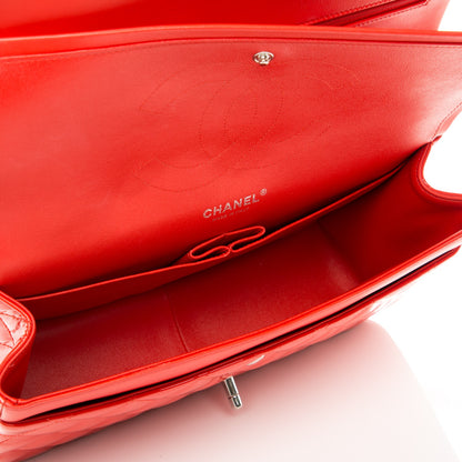 Chanel Patent Quilted Jumbo Double Flap Dark Red 5 of 12