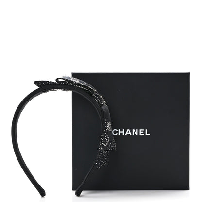Chanel Silk Bow CC Headband Black White 7 of 7