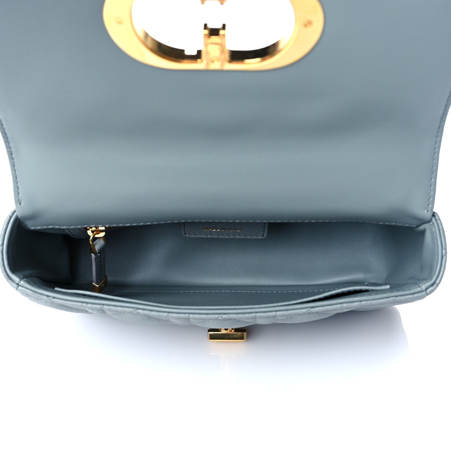 Calfskin Cannage Small Caro Bag Cloud Blue