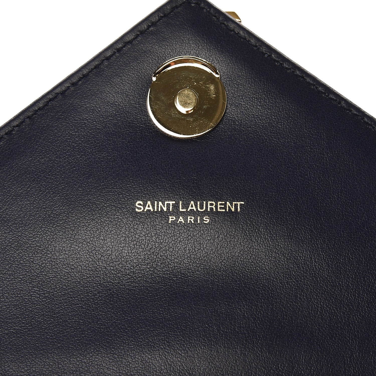 Saint Laurent Calfskin Suede Matelasse Chevron Monogram Medium College Bag Marine 7 of 9