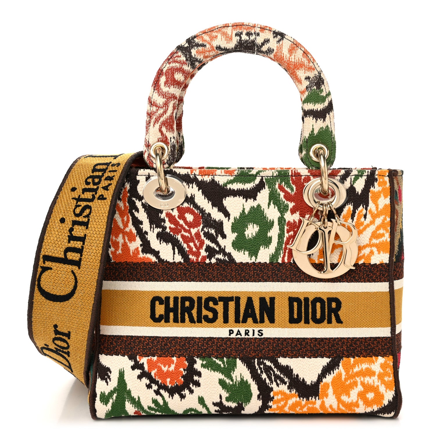 Christian Dior Canvas Embroidered Paisley Medium Lady D-Lite Multicolor 1 of 11