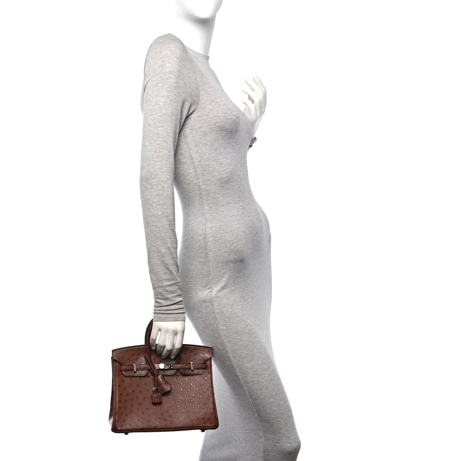 Hermes Ostrich Birkin 25 Noisette 2 of 13
