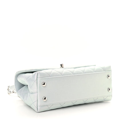 Chanel Iridescent Caviar Quilted Mini Coco Handle Flap Light Blue 4 of 10
