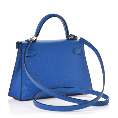 Hermes Epsom Mini Kelly Sellier 20 Bleu Zellige 3 of 11