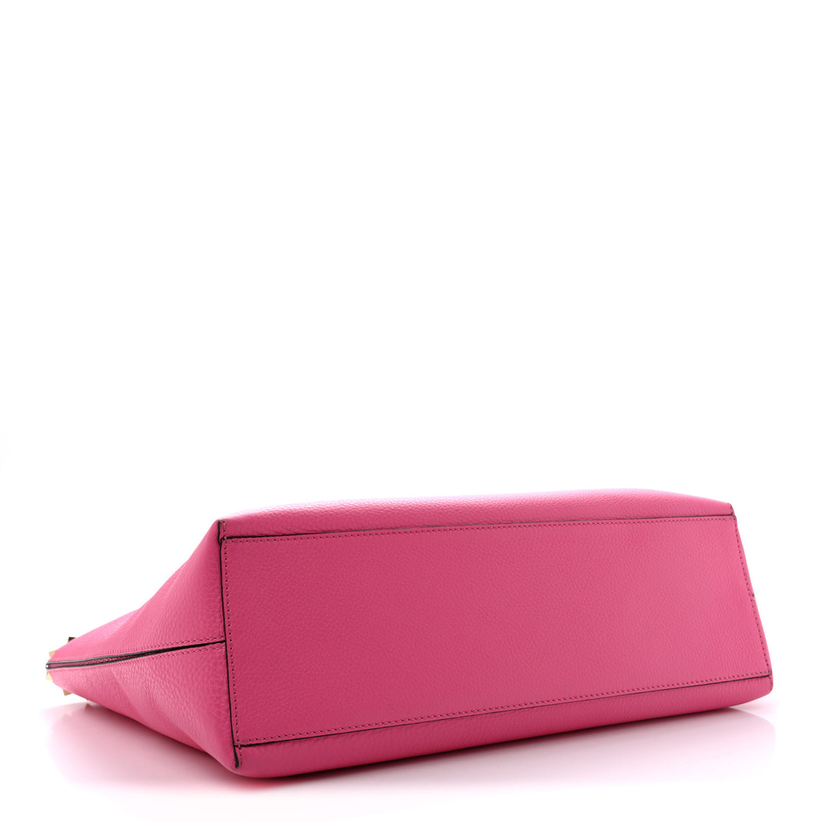 Grained Calfskin Rockstud Shoulder Tote Feminine Pink