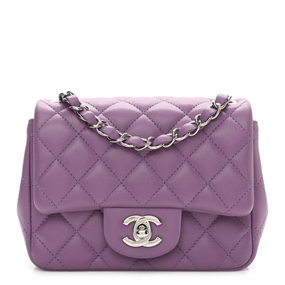 Chanel Lambskin Quilted Mini Square Flap Purple 1 of 10