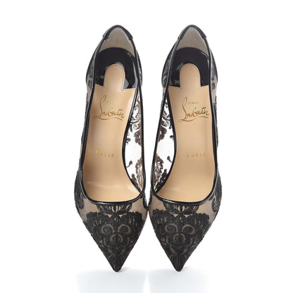 Christian Louboutin Dentelle Chantilly Follies Lace 100 Pumps 38 Black 6 of 8
