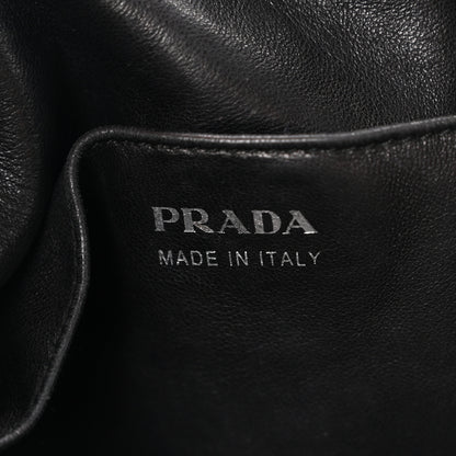 Prada Tessuto Nylon Calfskin Grommet Tote Black 6 of 9