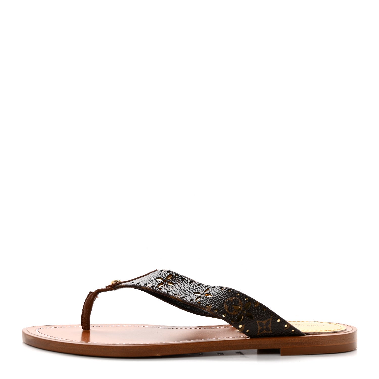 Louis Vuitton Monogram Sunny Flat Thong Sandals 35 Brown 1 of 11