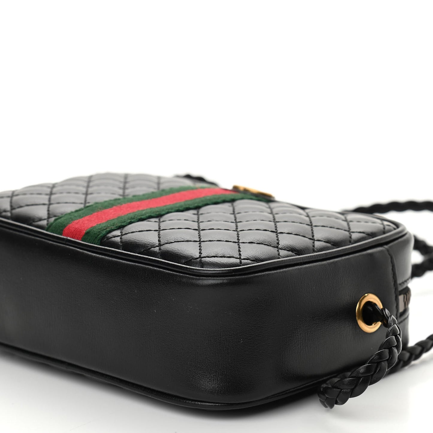 Calfskin Trapuntata Web Mini GG Shoulder Bag Black