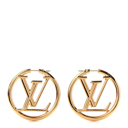 Louis Vuitton Metal Louise Hoop Earrings Gold 1 of 5