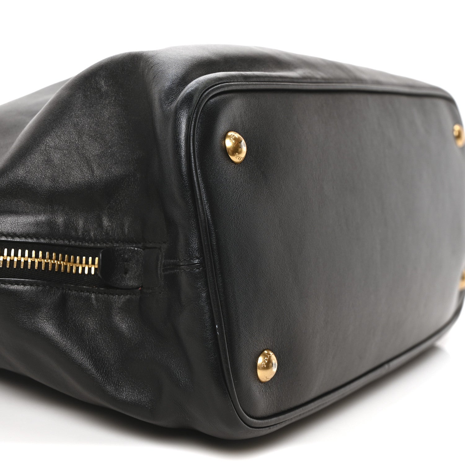 Prada Soft Calf Side Zip Tote Black 8 of 9