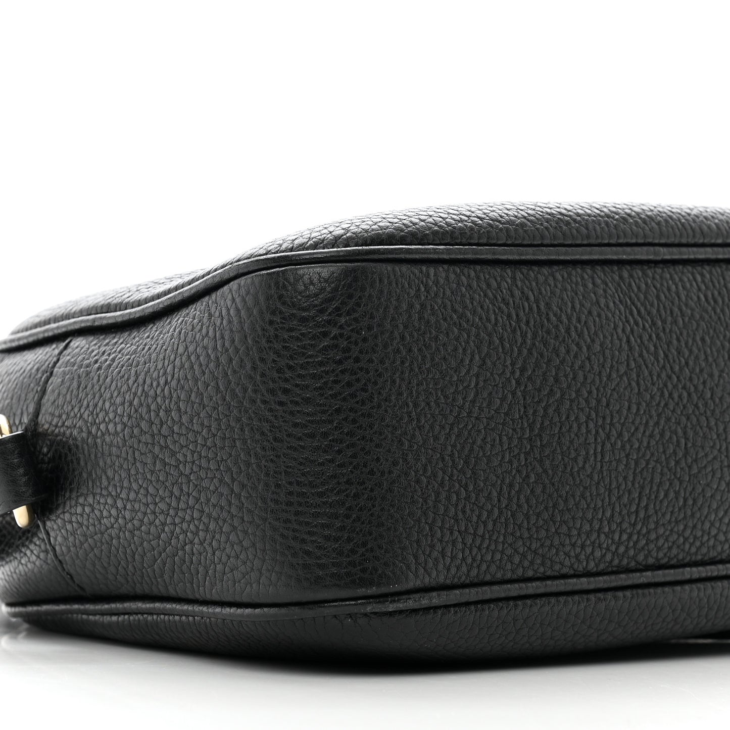 Pebbled Calfskin Small Soho Disco Bag Black