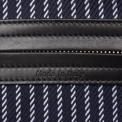 Celine Cotton Canvas Striped Medium Phantom Luggage Navy White 7 of 10