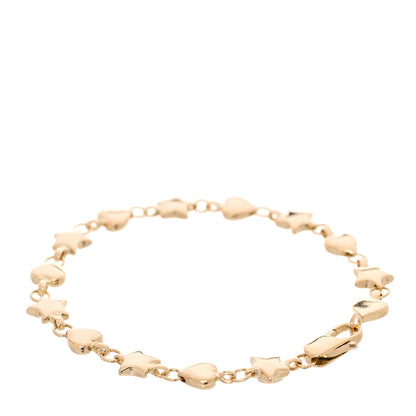 Tiffany 18K Yellow Gold Chain of Stars and Hearts Bracelet 2 of 3