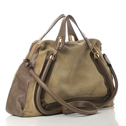 Chloe Suede Calfskin Large Paraty Khaki 3 of 17