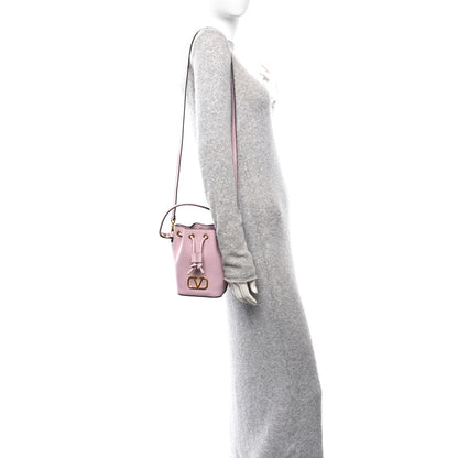 Valentino Garavani Nappa Mini VLogo Signature Bucket Bag Water Lilac 2 of 9