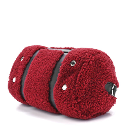 Fendi Sheepskin Vitello Mini O'Lock Bowling Bag Burgundy Black 9 of 11