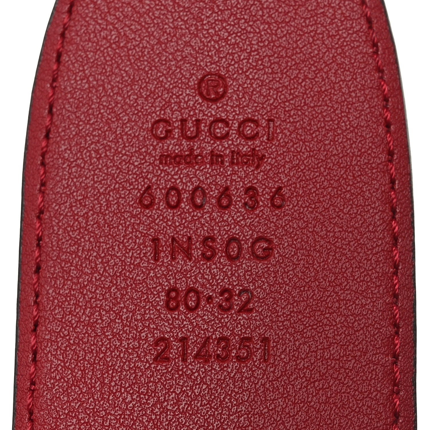 Gucci Efesto Leather Horsebit 25mm Belt 80 32 New Cherry Red 4 of 4