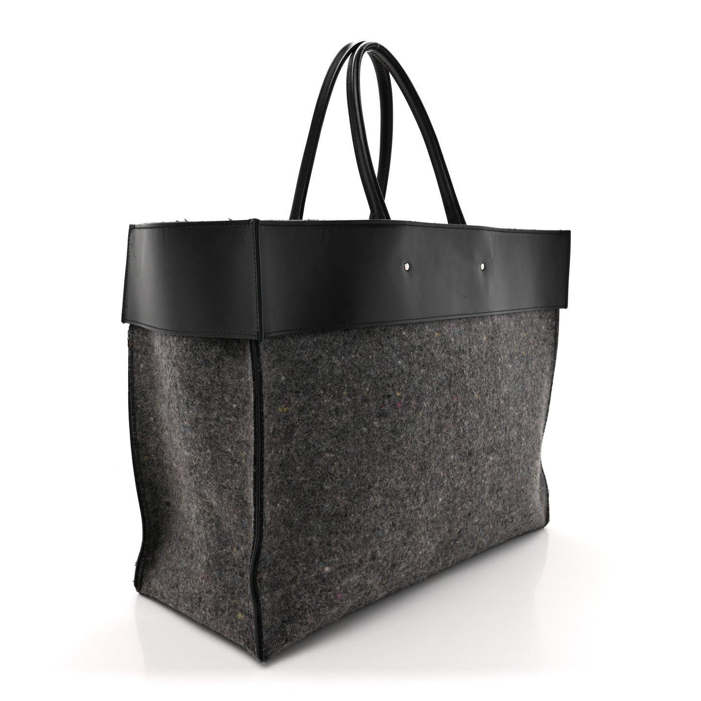 Felt Calfskin Papier A4 Tote Grey Black