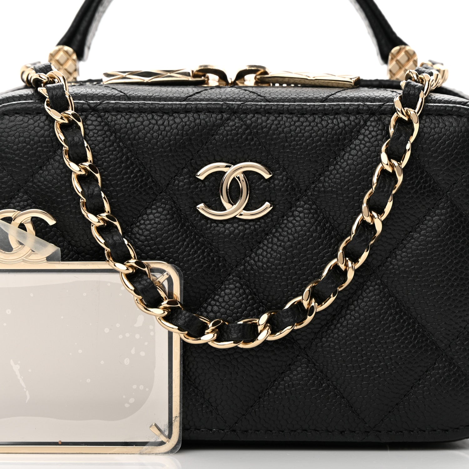 Chanel Caviar Quilted Small Top Handle Vanity Case Black 8 of 11