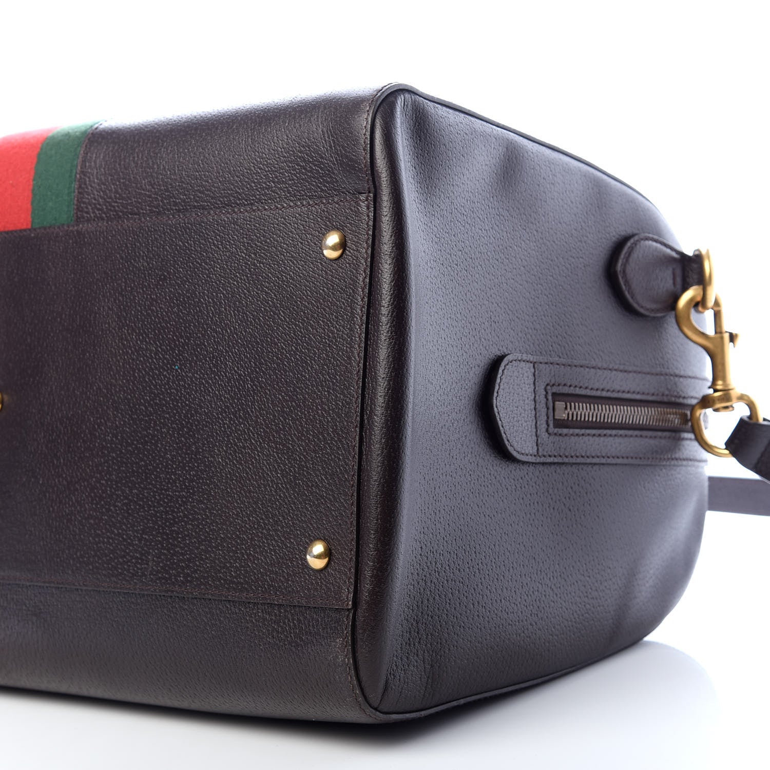 Gucci Calfskin Web Duffle Dark Brown 8 of 8