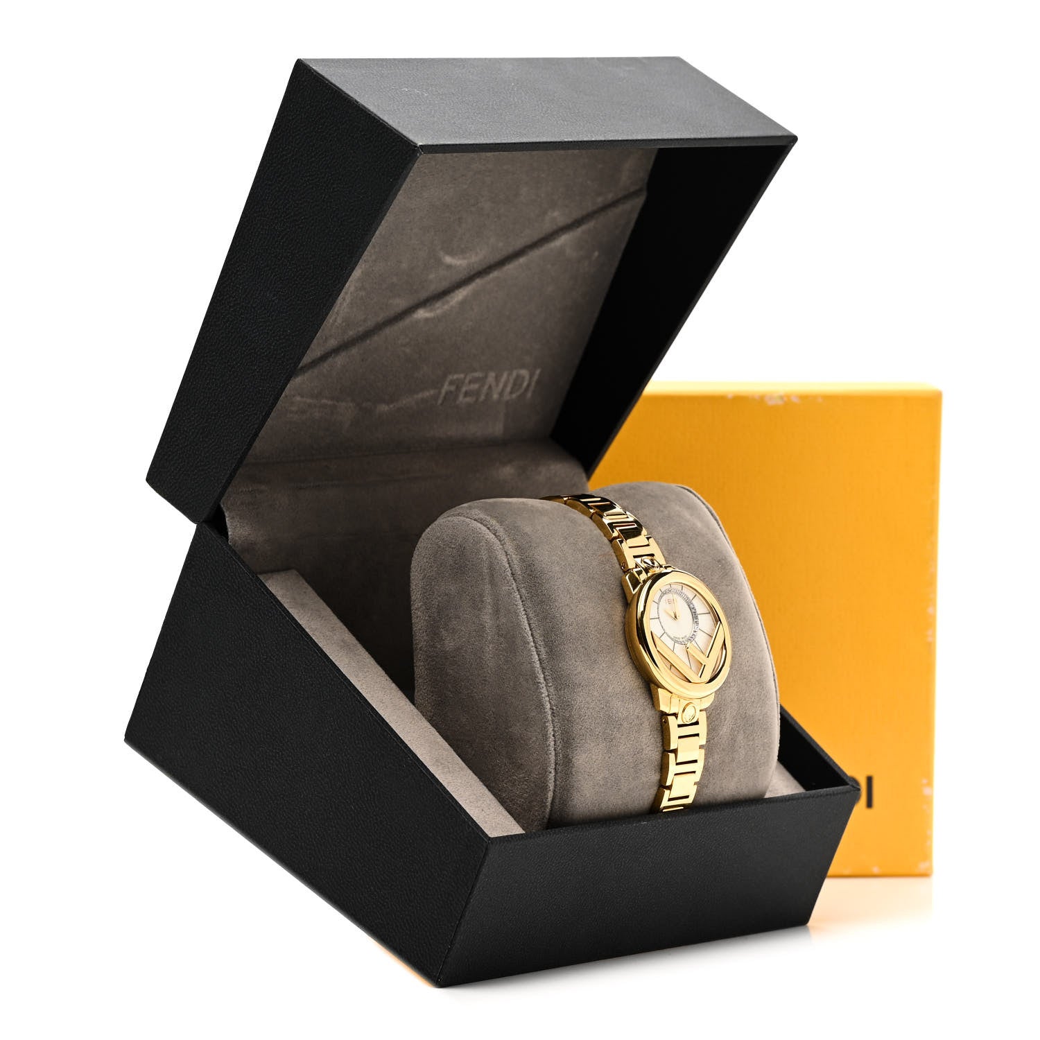Fendi Stainless Steel Diamond 28mm Run Away Quartz Watch Gold 7 of 7
