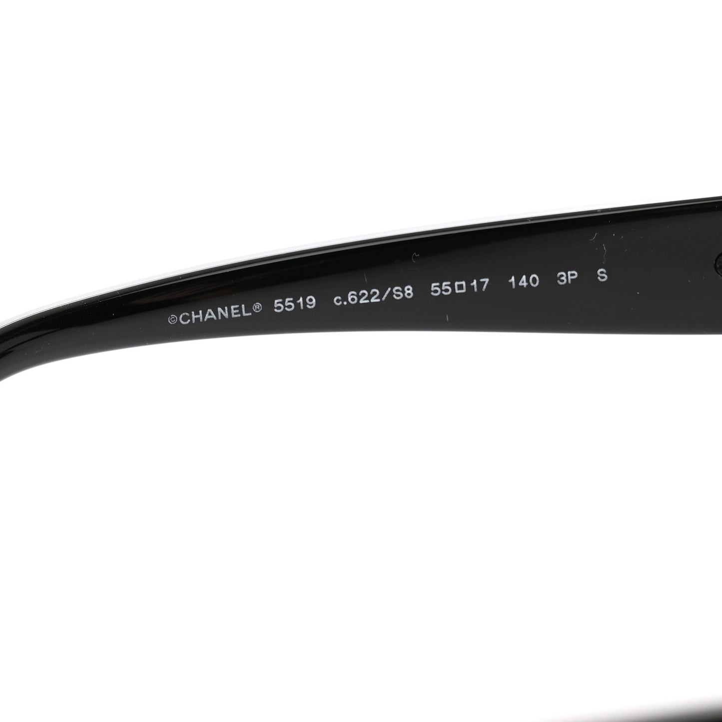 Acetate Square CC Heart Sunglasses 5519 Black