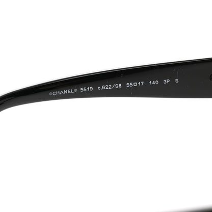 Chanel Acetate Square CC Heart Sunglasses 5519 Black 5 of 9