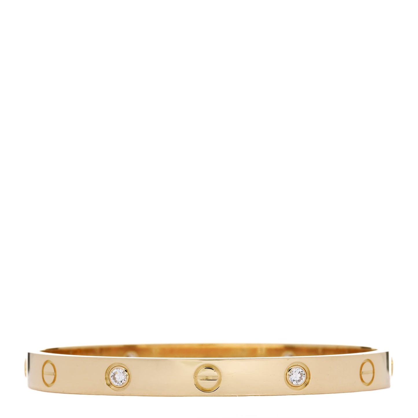 18K Yellow Gold 4 Diamond LOVE Bracelet 17