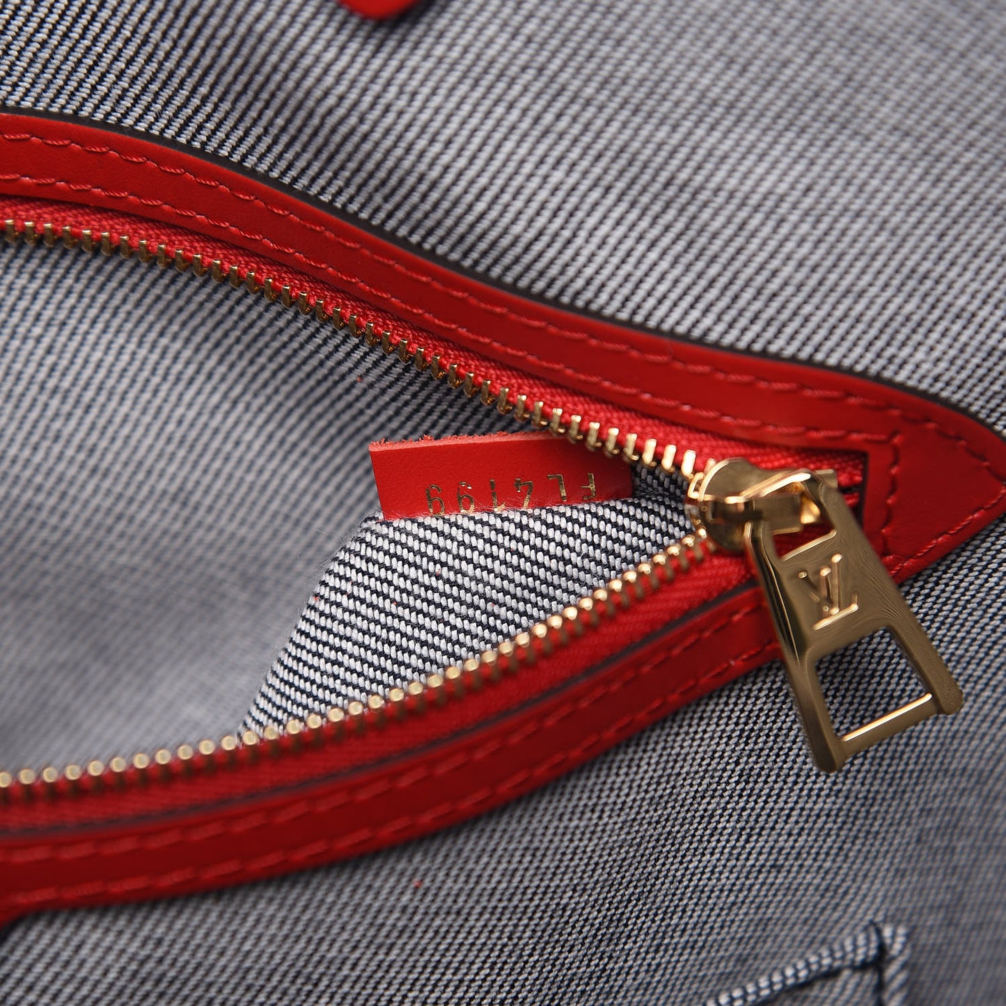 Denim Damier Monogram Onthego Blue Rouge