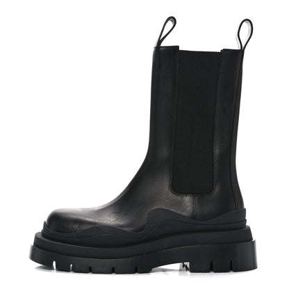 Bottega Veneta Calfskin The Tire Chelsea Boots 38.5 Black 1 of 13