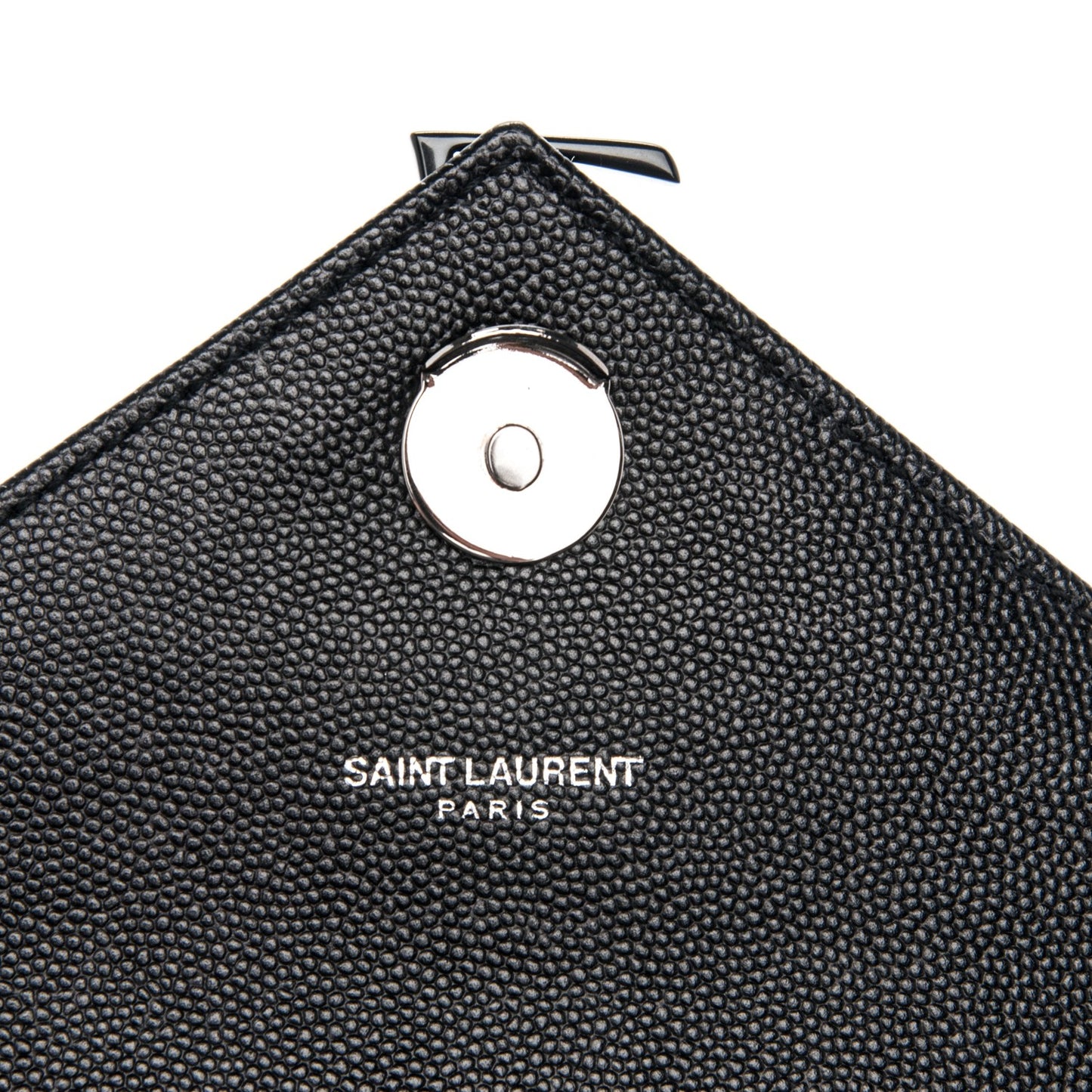 Grain De Poudre Textured Mixed Matelasse Large Triquilt Monogram Monochrome Satchel Black
