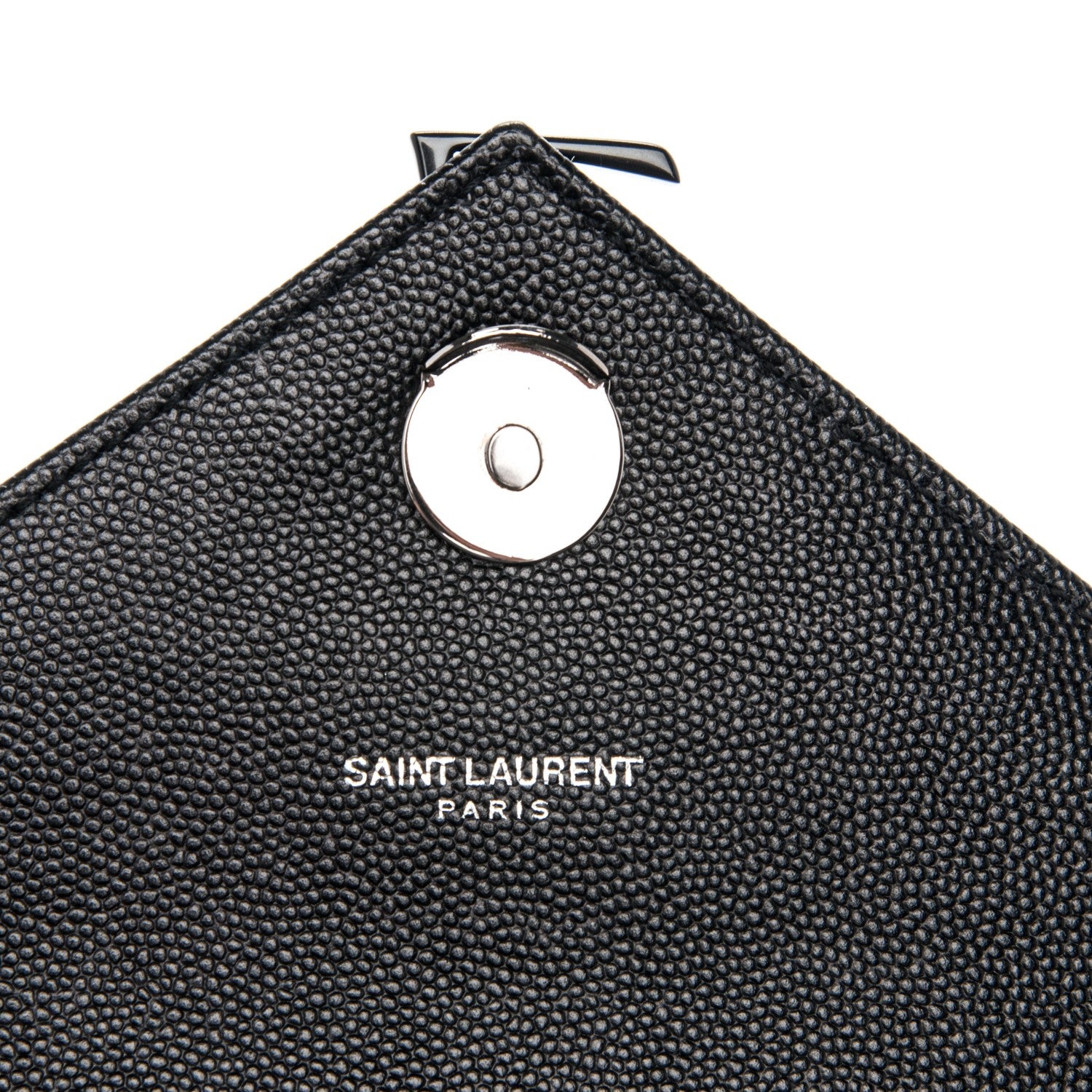 Saint Laurent Grain De Poudre Textured Mixed Matelasse Large Triquilt Monogram Monochrome Satchel Black 6 of 9