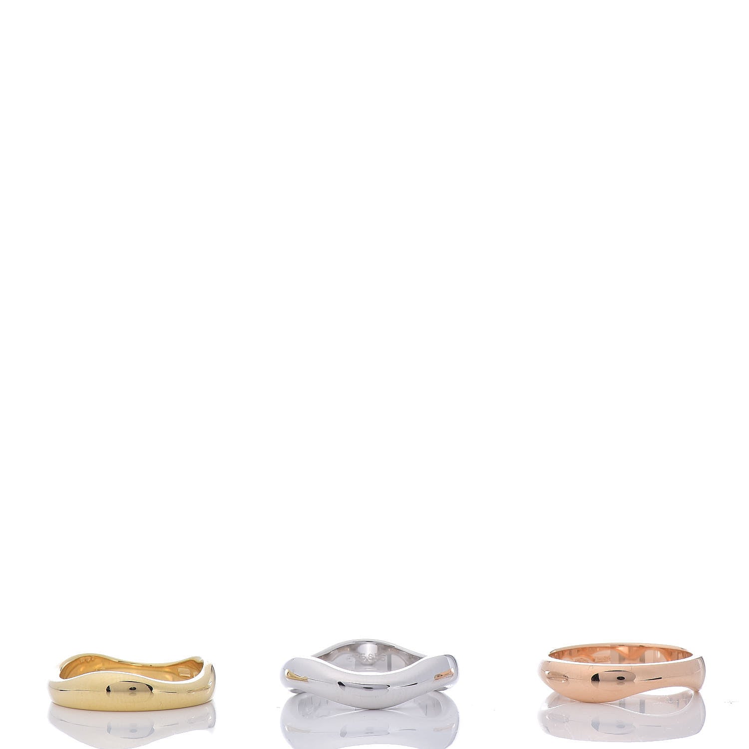 Cartier 18K Pink Yellow White Gold Love Me Band Ring Set of 3 50 5.25 4 of 6