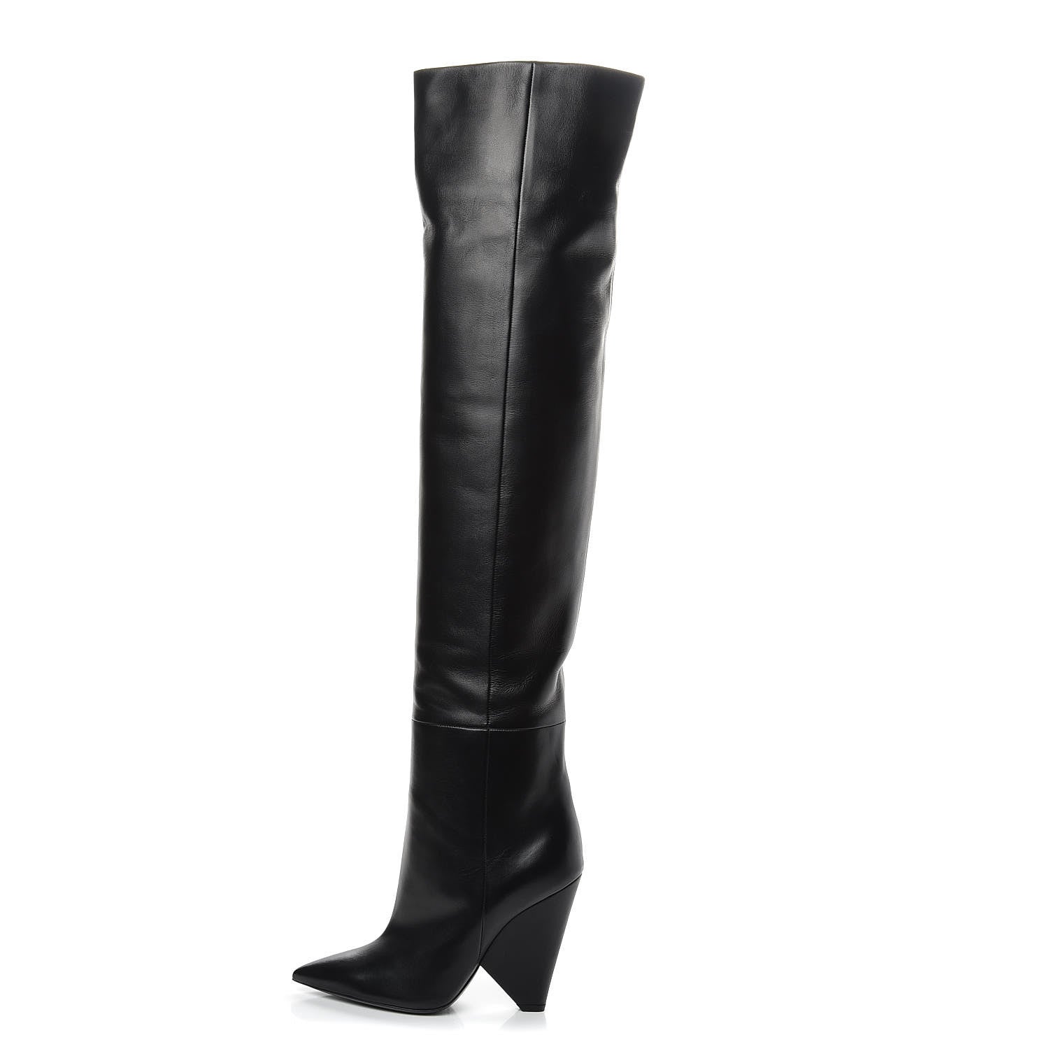 Saint Laurent Calfskin Niki 105 Thigh High Boots 36.5 Black 1 of 9
