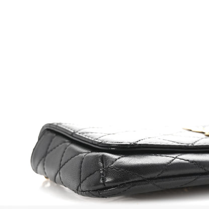 Saint Laurent Lambskin Quilted Gaby Phone Holder Crossbody Black 8 of 9