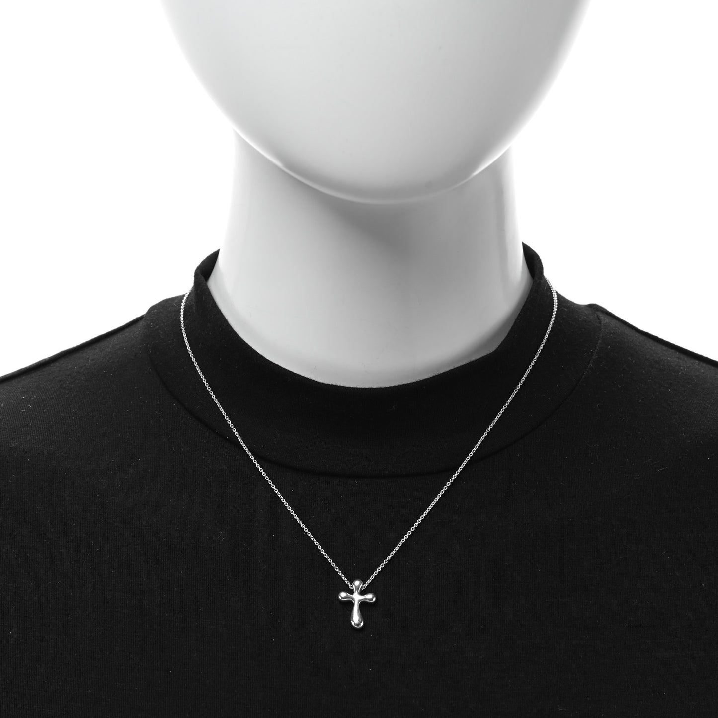 Sterling Silver 12mm Elsa Peretti Cross Pendant Necklace
