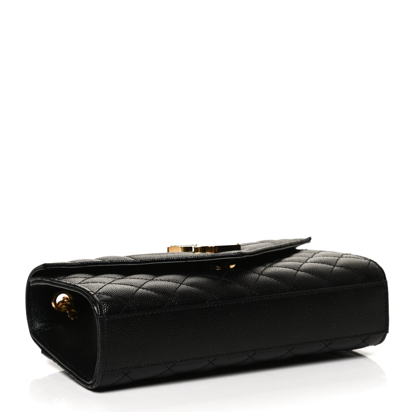 Grain De Poudre Textured Mixed Matelasse Triquilt Small Monogram Satchel Black