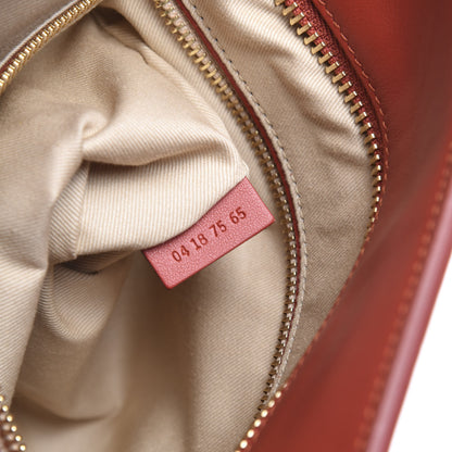 Chloe Smooth Calfskin Little Horses Embroidered Tao Zipped Tote Earthy Red 6 of 12