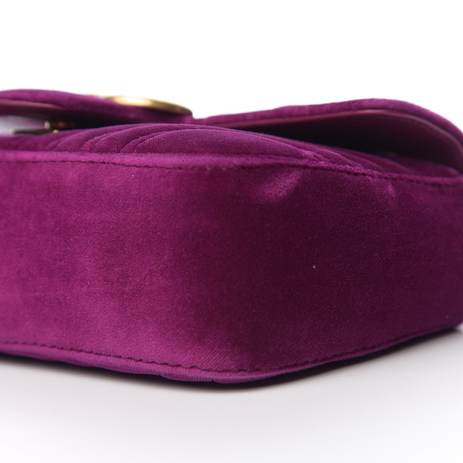 Gucci Velvet Matelasse Mini GG Marmont Shoulder Bag Fuchsia Violet Cyclamen 8 of 9