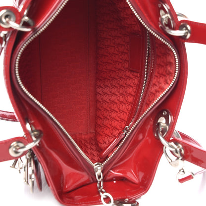 Christian Dior Patent Cannage Large Lady Dior Red 6 of 12