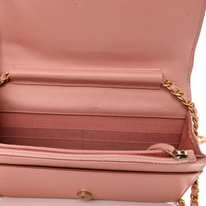 Chanel Caviar Quilted Boy Wallet On Chain WOC Pink 12 of 13