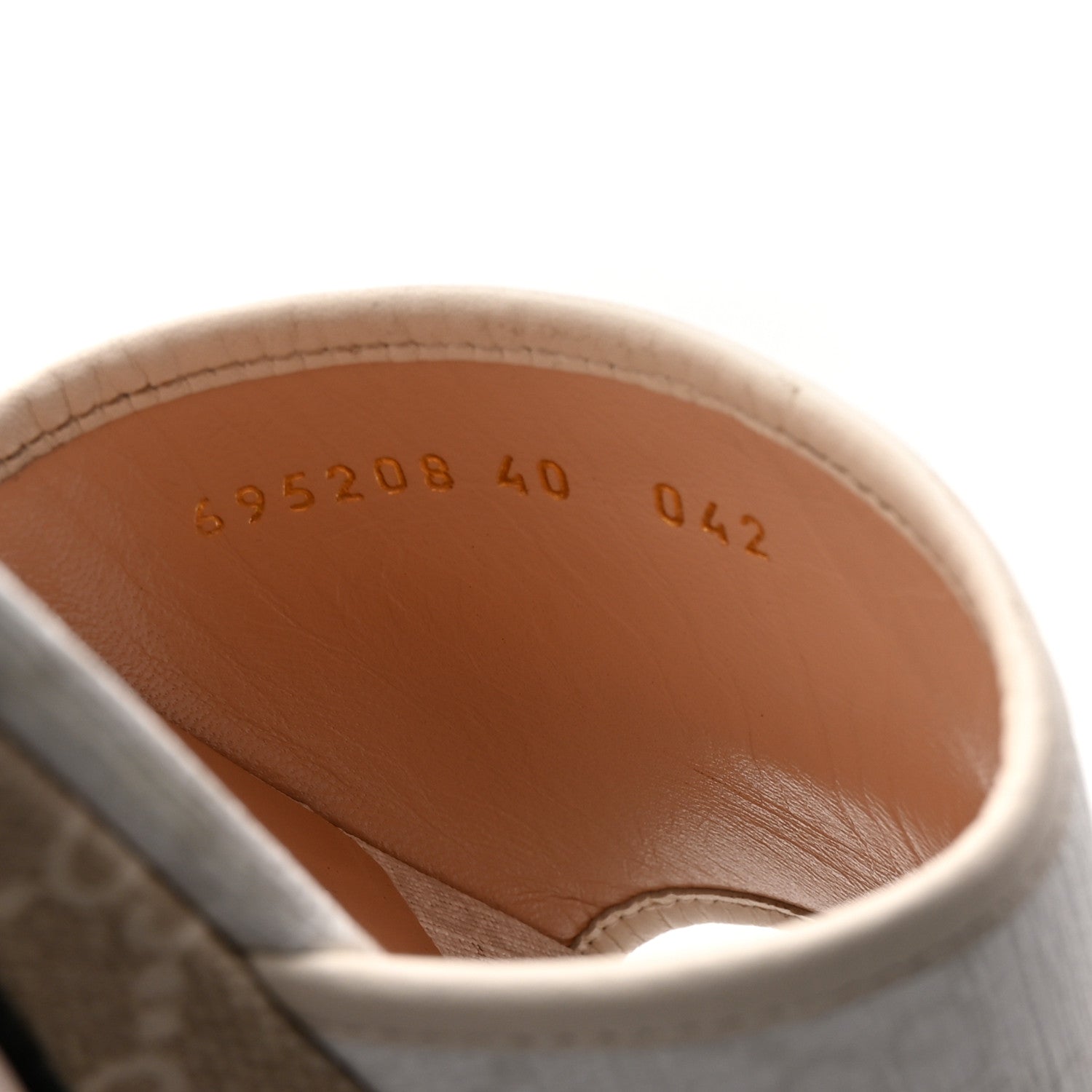 Gucci GG Supreme Monogram Malaga Kid Platform Mule Sandals 40 White Mystic White 9 of 10