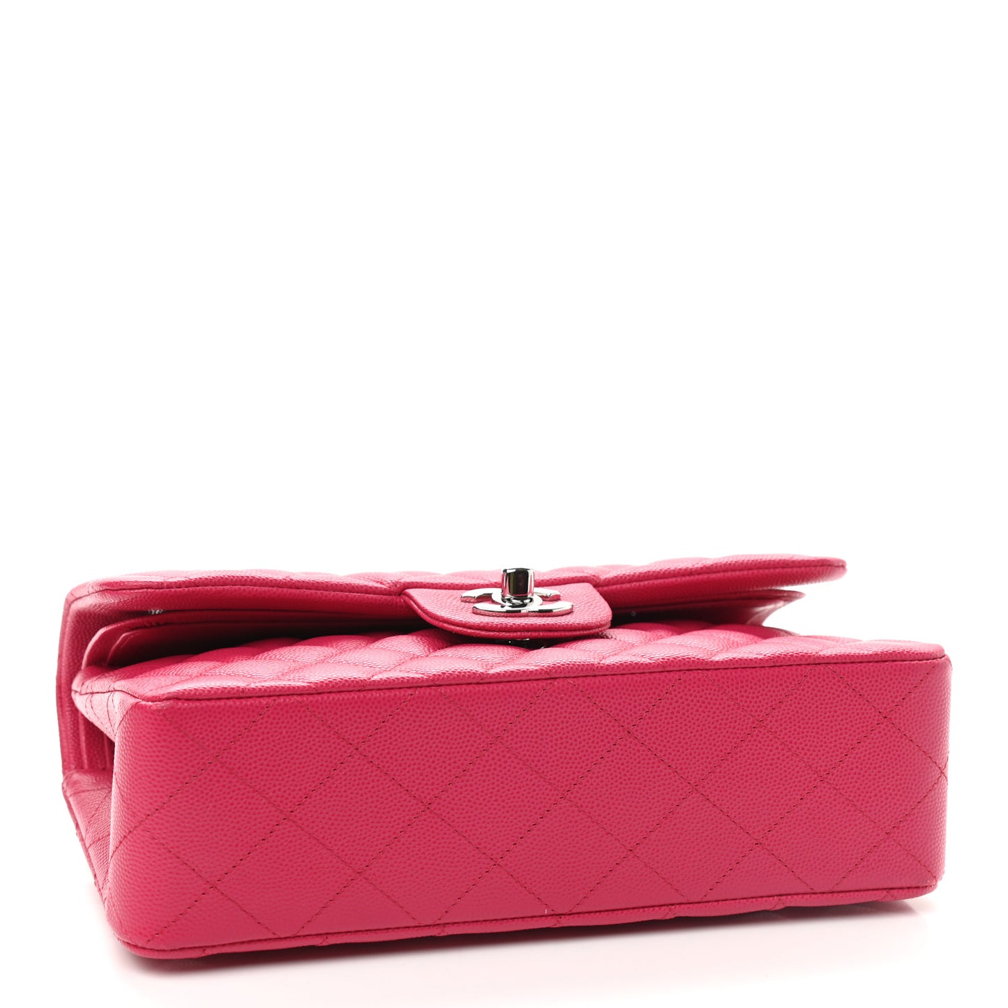 Caviar Quilted Small Double Flap Dark Pink