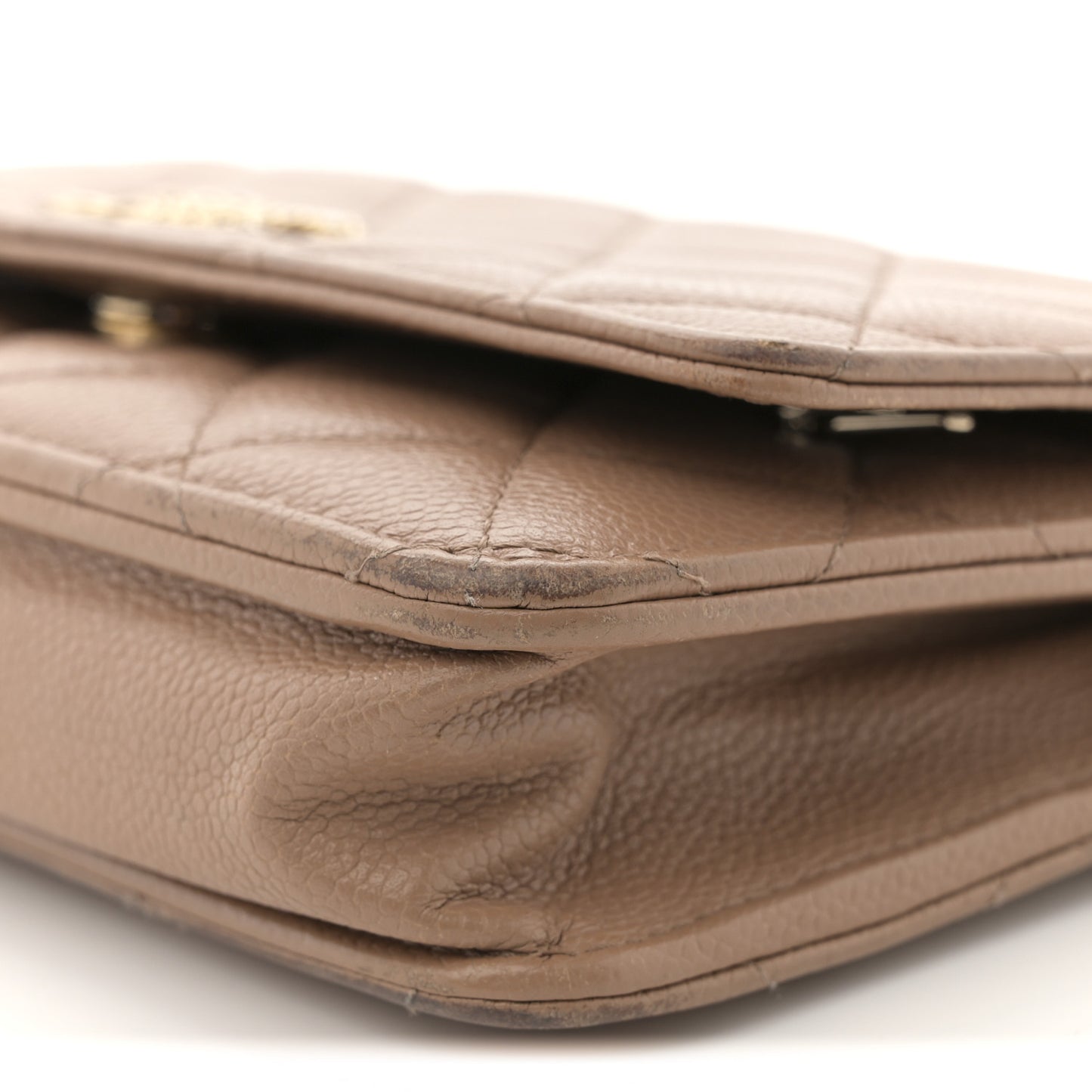 Caviar Quilted Multi Chain Wallet On Chain WOC Beige