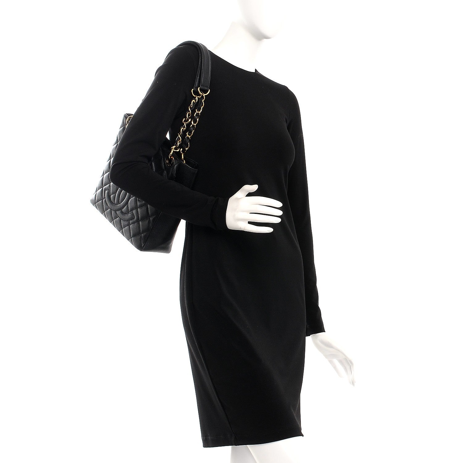 Chanel Caviar Quilted Petit Shopping Tote PST Black 2 of 13