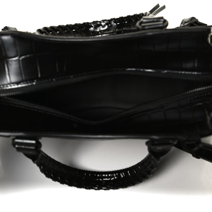 Balenciaga Semi Shiny Calfskin Crocodile Embossed Neo Classic Black Hardware S City Black 5 of 11